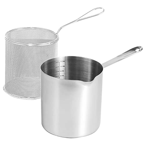 Deep Fryers Cookware Set with 1 Set of Deep Fryer Pot Basket Japanese Tempura Deep Fryer Pot Set Easy to Clean Nonstick
