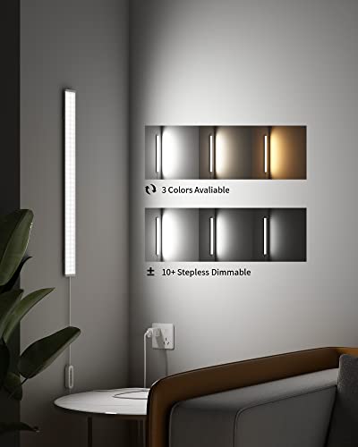 Image of ASOKO Dimmable Desk Light Strip Bar, 3 Temps Under Cabinet Lighting with Memory Function, 24inch Plug in USB Led Undercounter Light for Kitchen /Shelf /Workbench /Desk (3000K /4000K /6000K)