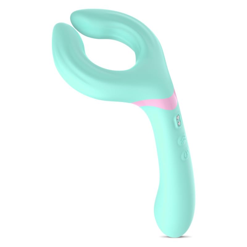 Kay, Vibrador para Parejas, Estimulación de Clítoris, Recargable USB, 7 Modos de Vibración, 3 Velocidades, Silicona y ABS (Azul)