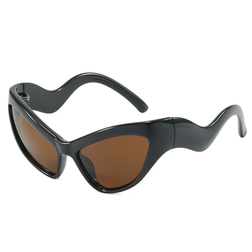 Y2K Style Sports Sunglasses Women Men Cat Eye Sun Glasses Fashion Mirror Eyewear Vintage Shades Eyeglasses3