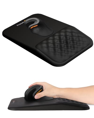 ProtoArc Mauspad mit Handgelenkauflage, PU-Leder-Mauspad mit Massage-Design für komfortable Nutzung, Rutschfeste PU-Basis, Wasserdicht, Weicher Memory-Schaum, Mausunterlage für Computer, MP50, Schwarz