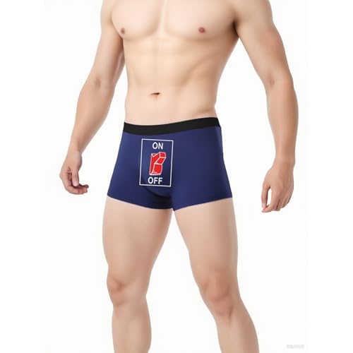 Mens short Boxer Briefs with Funny Novelty Printing-Means Underwear Comfortable，Soft & Breathable. Navy3