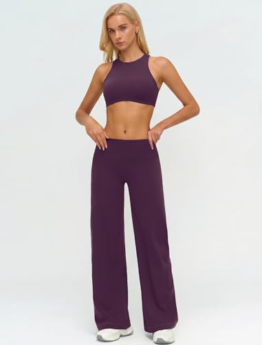 Workout Sets for Women Two Piece Matching Yoga Gym Pilates Outfit Purple S - image 6