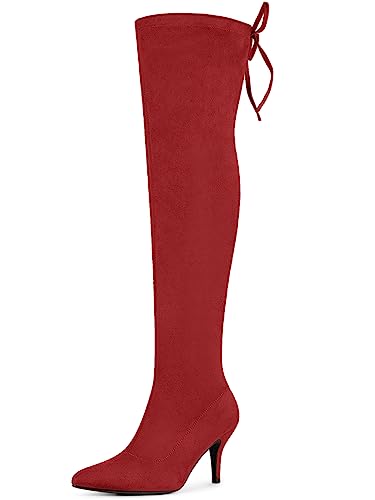 Allegra K Women's Stiletto Heels Thigh High Over the Knee High Bo...