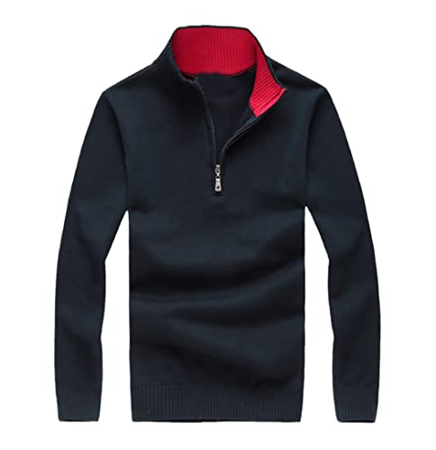 Pull tricoté coton homme Big Py4 L fin des cols trop serrés grâce au zip