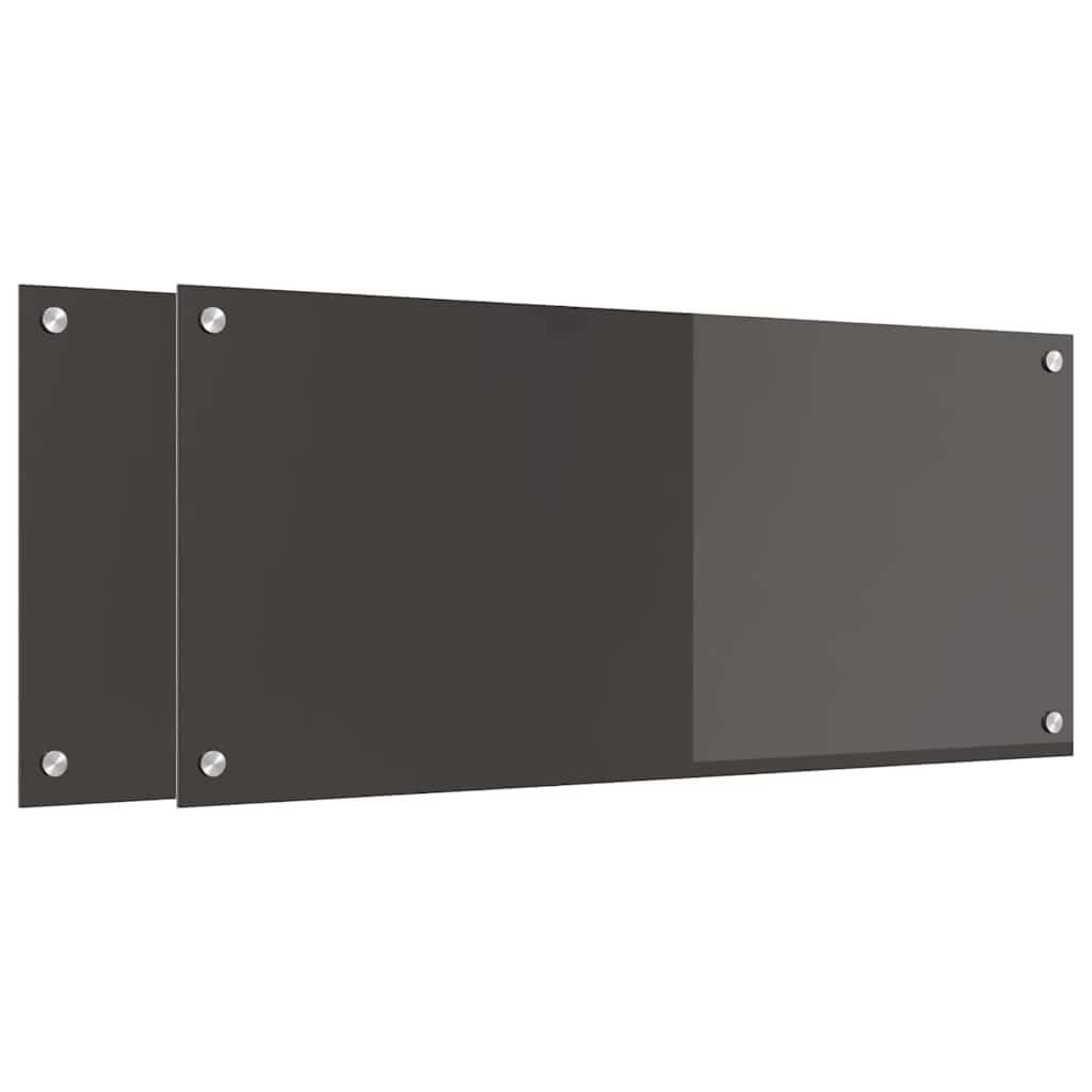 Generisch Küchenrückwand 2 pcs Dunkelgrau 90 x 40 cm Gehärtetes Glas,Heim Garten,Küche Esszimmer,Küchenhelfer -utensilien-3415464