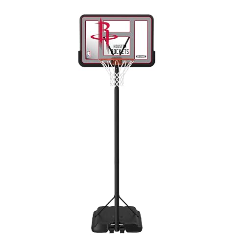 Image of Lifetime NBA Houston Rockets Portable Basketball Hoop, Adjustable Height 7.5-10 Ft, 44 Inch Shatterproof Fusion Backboard, Base with Wheels
