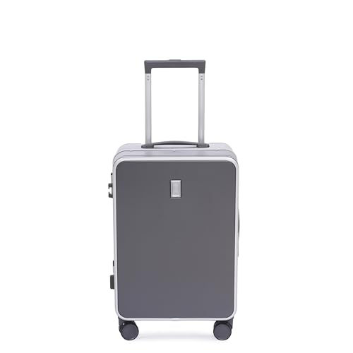 Image of SWISS MILITARY Black Gold Collection Lorenzo-55cm Cabin Small Hardsided PC Trolley Luggage Bag with TSA Lock, 360 Wheels Suitcase-Ideal for International Travel, Capacity 44L-Dark Grey