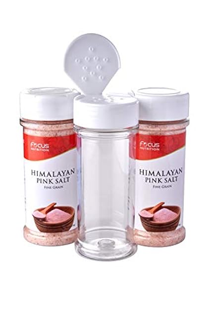 12 Pack of 6 Oz. Empty Clear Plastic Spice Bottles with White Sprinkle Top Lids For Storing and Dispensing Salt, Sweeteners and Spices - Food-Grade Spice Jars for Kitchen and Home Spice Organization