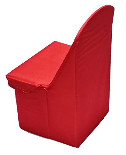 Image of Cardboard Cube Folding Storage Toy Box Seat Stool For Kids, Red, 24.50X21X40 Cm (730) Fibreboard.