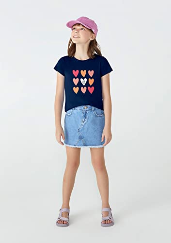 Blusa Infantil Menina Manga Curta Com Estampa Tam 1 A 16 - Azul 006