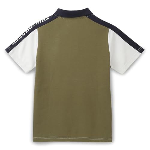 Image of Alan Jones Clothing Boys Cotton Blend Regular Fit Colorblock Polo T-Shirt