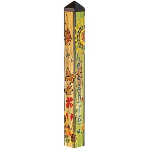 Studio M Art Pole, PVC Weather Resistant Pole with Vinyl Bowl 40 inches Tall Outdoor Decoration for Gardens, Patios, Yards, Landscaping and Birding Accessories, Be Gentle Cover