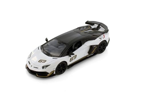 Showcasts Lambo SVJ Sports Car, White 68269D - 1/24 Scale Diecast Model Car