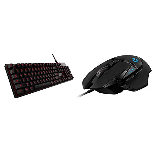 Logitech G 413 Teclado Gaming Mec�nico, Teclas Retroiluminadas, Teclas Romer-G T�ctil + 502 Hero Rat�n Gaming con Cable Alto Rendimiento, Sensor Hero 16K, 16 000 dpi, RGB, Peso Personalizable