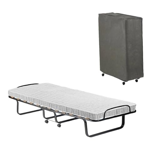 Immagine prodotto: Talamo Italia Letto Pieghevole Deva, Brandina con Rete 12 doghe, Materasso, Lettino salvaspazio, 100% Made in Italy, 80x190h37 cm, Cover Protettiva Inclusa, Bianco, 190 cm