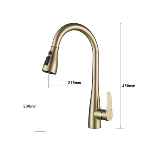 Robinet de cuisine pivotant 360 gris avec flexible extractible 2 jets