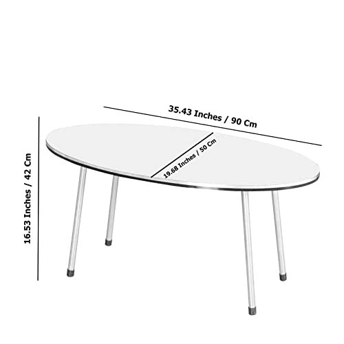 Coffee Table,Modern Style Round Coffee Table For Living Room,Modern Oval-Round Side Table,Coffee Tables For Living Room,Accent Table,Center Table For Living Room,Sofa Table (White Marble) #TOP1