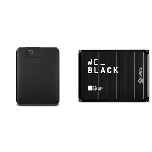 Image of WD 5TB Elements Portable HDD, External Hard Drive, USB 3.0 for PC & Mac, Plug Black 2TB P10 Game Drive for Xbox - Portable External Hard Drive with 1-Month Xbox Game Pass