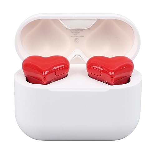 GOWENIC Earbuds, Stereo Sound Bluetooth Headphones with Noise Canceling, Heart Shaped Design and 3 Pairs Earbuds, for Phone Laptop
