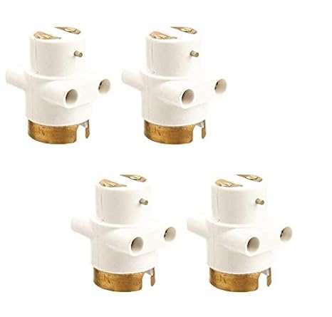 Vebstar Classic B.C. Parallel Adapter Holder with Bulb, Holder and Plug Socket, 240 Volts Long Life Heavy Brass Parts, 2 ports for 2 pin (White, 6 Amp, Pack of 4)-image-28