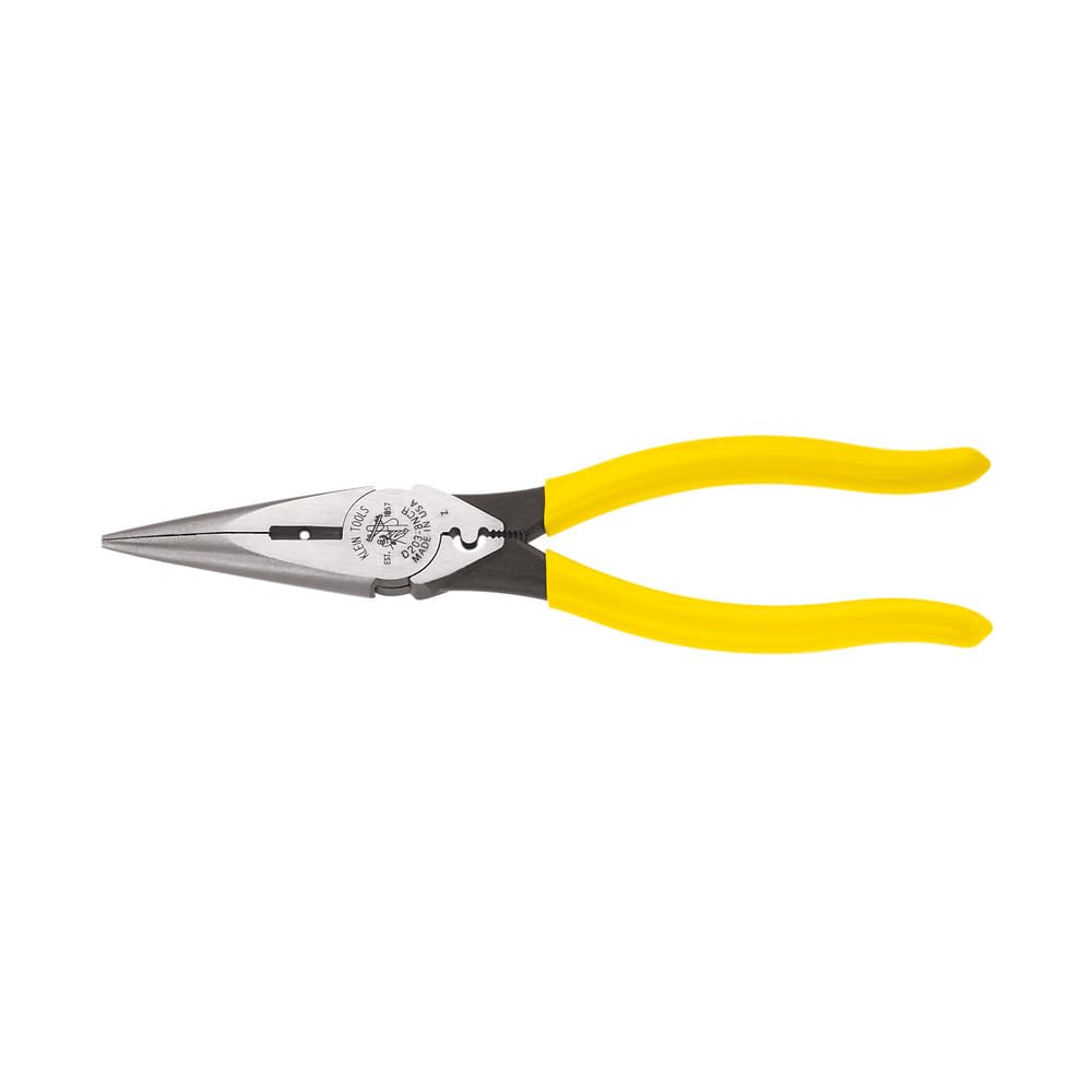 Klein Tools D203–8 8 Zoll Schwere long-nose pliers-side-cutting, D203-8NCR