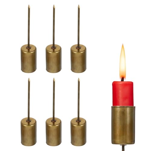 Juego de 6 candelabros de metal, estilo moderno, ideales para Navidad. Adornos de mesa para bodas, cumpleaños y Navidad. Candelabro vintage perfecto para regalar.