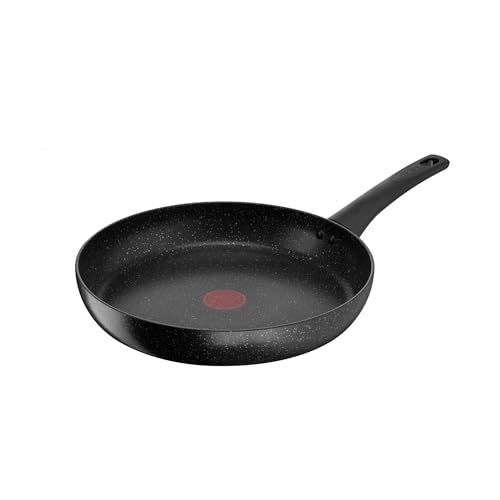 Tefal Titanium Stone Strength Bratpfanne 30cm, Hochleistungs-Antihaftbeschichtung, Metallspatel sicher, alle Herdarten einschließlich Induktion, E1050745, schwarz