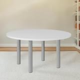  Mesa Redonda Blanca con Patas de Acero 120x76H cm - Malibu