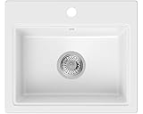 ✅ IM SET: Oslo Spülbecken mit vorgefrästen Löchern, hochwertiger Siphon, Ablaufgarnitur mit Raumsparrohr und Überlauf, Anschluss für Wasch- oder Spülmaschine, Montageanleitung