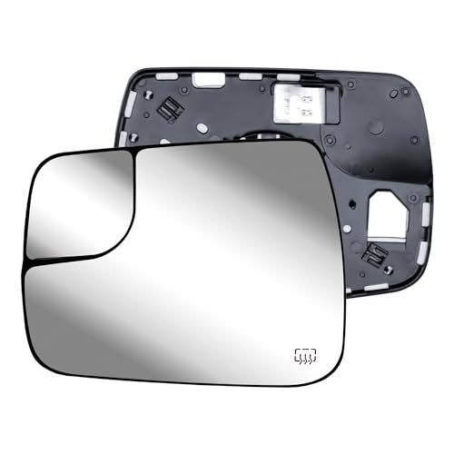 Replacement Driver Left Side Door Mirror Glass Flat Heated with Convex Small Glass and Back Plate for RAM 1500 from 2019 to 2024