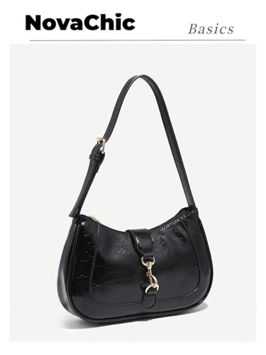 Women's Retro Vintage Zipper Shoulder Bag Adjustable Strap Elegant Underarm Purse Hobo Handbags2