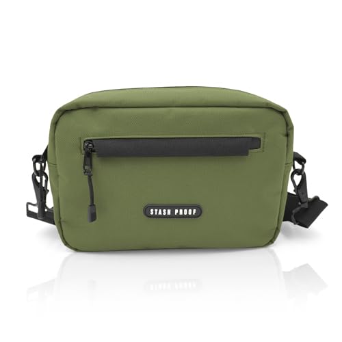 Cross-body and Shoulder Bag for Unisex Carbon Lined for Hiking, Outdoors, Gym, Festival, Carnival, and Travel, Green