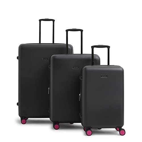 Image of Vera Bradley Women's Hardside Rolling Suitcase Luggage, Black, 22 inch Carry On, 26 inch Check In, & 29 inch Check In