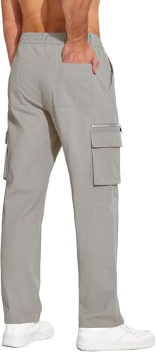 Image of CB-COLEBROOK Men Mid Rise Cargo || Cargo Pants Cotton || Relaxed Fit Elastic Waist || Loose Fit || Casual Pants || Cargos Pant with 7 Pockets (Cargo-48-54)
