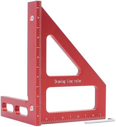 Imperial Large 3D Multi-Angle Measuring Ruler,45/90 Degree Aluminum Alloy Woodworking Square Protractor,Drawing Line,Miter Triangle Ruler High Precision Layout Measuring Tool for Woodworking