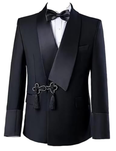 Veste de costume à nœud chinois unique et bouton tuxedo de cérémonie
