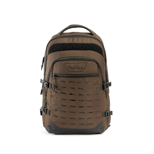 Image of Tripole Falcops 32L Tactical Laptop Backpack with Laser-Cut MOLLE Webbing | Water Repellent | for Daily use, Army, Office & Outdoor | 3 Year Warranty (Brown)