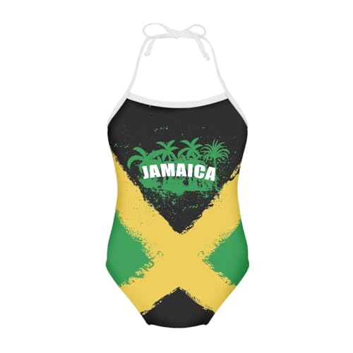 Image of One Piece Swimsuit for Girls Beach Bathing Suit Halter Straps Sports Swimwear for 1-10 Year Toddler Kids