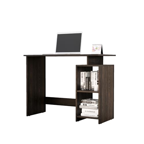 Image of Bniture Wooden Study Table for Home | Engineered Wood Laptop Study Table with Book Shelf | Multi Purpose Office Desk for Laptop, Computer, Writing & Study | Workstation for Home & Office, Flower Wenge