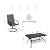 Anmutig 7-Piece Outdoor Dining Set, 6 Swivel Patio Chairs & 60'' Rectangular Dining Table with All Weather Frame Furniture Set - Tan Grey Style2