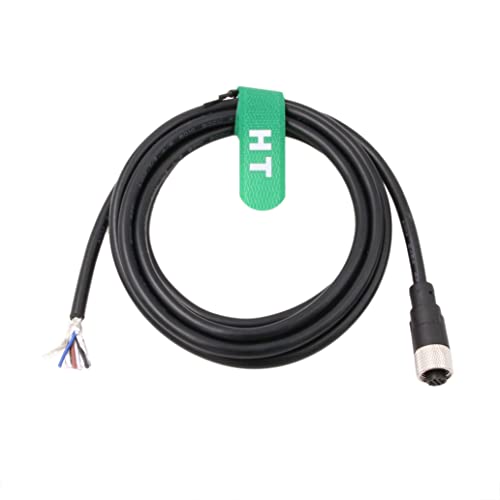 HangTon Sensor Actuator M12 A Coded 4 pin Female Shield Cable to Open Wire for Industrial Automation, Device Network DeviceNet, CANopen, IO Link, Profibus 10m