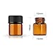 AFMNQZ 50Pack Set 1ML Amber Glass Bottle with Orifice Reducer and Cap Small Essential Oil Vials (1ML)