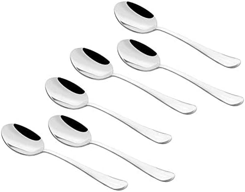 Parage 12 Pieces Stainless Steel Tea Spoon Set for Tea, Coffee, Sugar, Condiments & Spices, 14.5cm, Small Spoons (Round Edges)