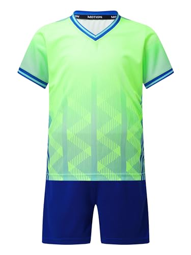 Aiihoo Kinder Jungen Trainingsanzug Sportanzug Set Kurzarm Sportshirt mit...