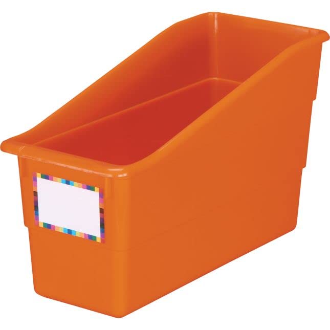 Really Good Stuff - 164450OR Durable Book and Binder Holder, 5½”x12½”x7½”, 18 Colors (1 Bin) – Ideal for Narrow or Vertical Storage Needs Like Magazines, Books, Folders – Color-Code Home or Classroom