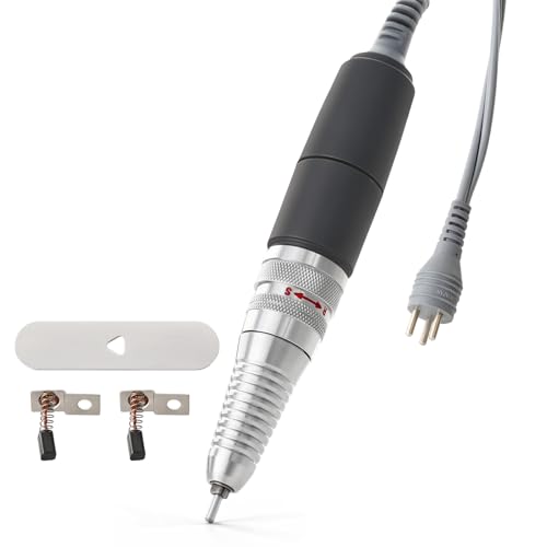 Nail Drill Handpiece for UP200 KUPA Manipro KP55 KP60 KP5000 Machine 35000RPM Professional Electric Nail File Handle Replacement 3 Pins for Manicure Art Tool Low Noise and Smooth (Only Handpiece)