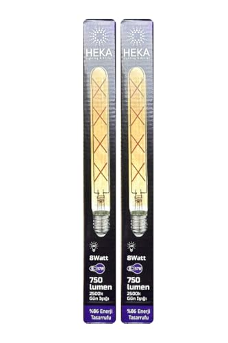 LED Ampul, 8W (57W), 2500K Gün Işığı, E27 Duylu, Çubuk, 2 Adet