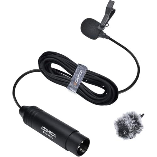 comica XLR Lavalier Condenser Microphone,CVM-V02O Omnidirectional Lapel Lavalier Microphone,Clip on...