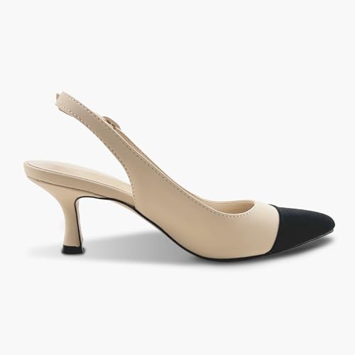 Women's Pointed Toe Heel Shoes,Slingback Heels with Adjustable Buckle,2.7IN Kitten Heels for Women,Ladies Dress Shoes for Wedding,Party2